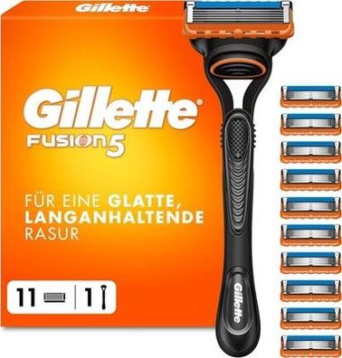 Gillette Fusion5 Rasierer Herren, 1 Rasierer, 11 Ersatzklingen mit Gleitstreifen