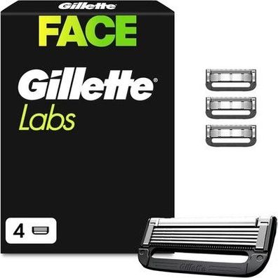 GilletteLabs Rasierklingen Herren, 4 Original Ersatzklingen, Klingen für Männer