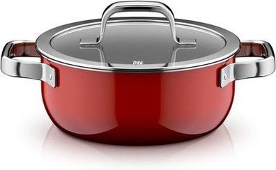 WMF Fusiontec Mineral Pro, Bratentopf, Deckel, 20 cm, langlebig, 0519515290, rot