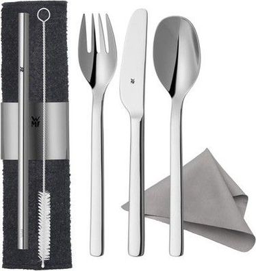 WMF my2Go, Edelstahl, Besteck Set 8-teilig, Outdoor Reisebesteck Set 1 Person