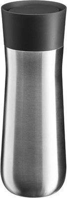 WMF Impulse Isolierbecher 350 ml, Thermobecher mit Automatikverschluss, silber