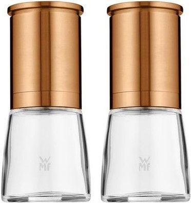 WMF De Luxe Salz und Pfeffermühle Set 2-teilig, unbefüllt, 14 cm, Glas, Mühle