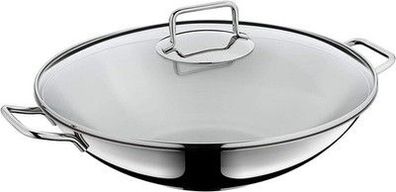 WMF Macao Wok Induktion 2-teilig, Wokpfanne 36 cm mit Glasdeckel, Wok Induktion