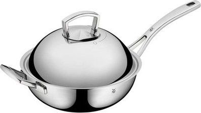WMF Multiply Wokpfanne Induktion 28 cm, Wok Induktion unbeschichtet, Edelstahl