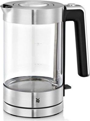 WMF Lono Wasserkocher Glas 1,7 Liter, Glaswasserkocher mit Kalkfilter, kabellos