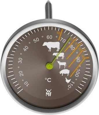 WMF Fleischthermometer analog 6,3 cm, Bratenthermometer mit Sonde bis 110°C