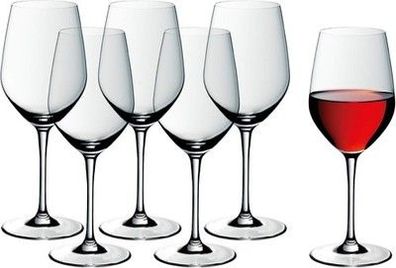 WMF Easy Plus Rotwein Weingläser Set 6-teilig, 450ml, Kristallglas, transparent