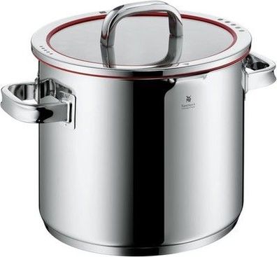 WMF Function 4 Gemüse- Suppentopf Induktion 24cm, Glasdeckel, Kochtopf groß, rot