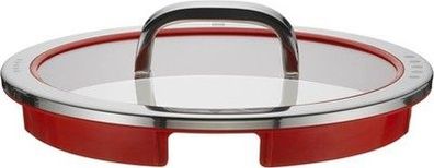 WMF Function 4 Topfdeckel 24 cm, Glasdeckel mit 4 Abgießfunktionen, Glas, rot