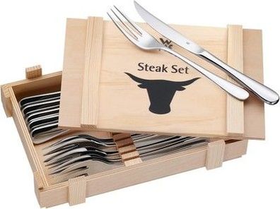 WMF Steakbesteck 12-teilig, Steakbesteck Set für 6 Personen, Steakmesser Set