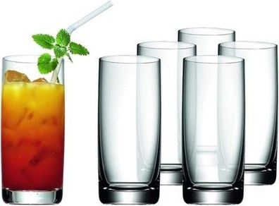 WMF Easy Longdrinkgläser Set 6-teilig, Cocktailglas 350ml, Kristallglas, Glas