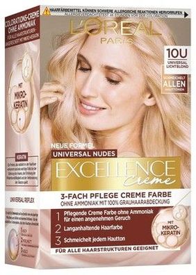 L'Oréal Paris Permanente Haarfarbe für jeden Hautton, Nr. 10U Lichtblond, Blond