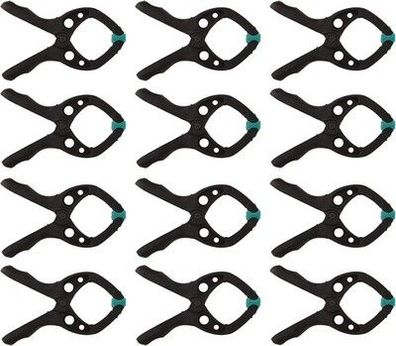 wolfcraft Federzwinge MINI 30 Set I 12 Stück Klemmen, 30 mm Spannweite, 8653000
