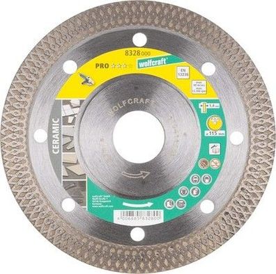 wolfcraft 8328000 Diamant-Trennscheibe Durchmesser 115 x 22,2 mm, Scheibe