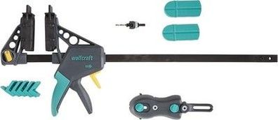 wolfcraft Terrassenbau-Set 11-tlg. Werkzeug Set, 5 Abstandshalter, Spannbacken