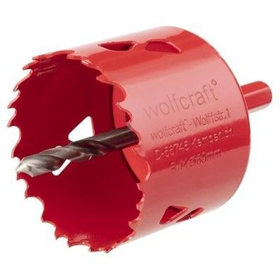 wolfcraft Bi-Metall-Lochsäge Ø 60 mm I 5484000 I Schnitttiefe 40 mm, Trockenbau