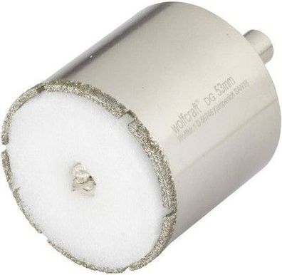 wolfcraft Ceramic Diamant-Lochsäge Ø 53 mm – Bohrkrone + Zentrierbohrer 5929000