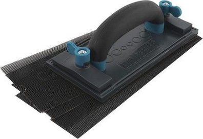 wolfcraft Handschleifer-Set, 5-tlg. I 8722000 + Gitterleinen Korn 120 und 220