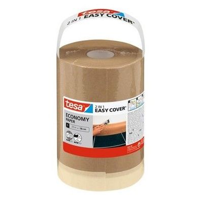 Tesa Easy Cover Universal Papier, Malerabdeckpapier mit Abdeckband, 25 m x 18 cm