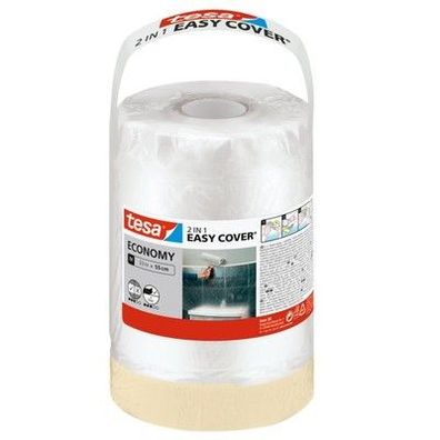 tesa Easy Cover Economy Folie Malerarbeiten - 2 in 1 Malerfolie - 33 m x 55 cm