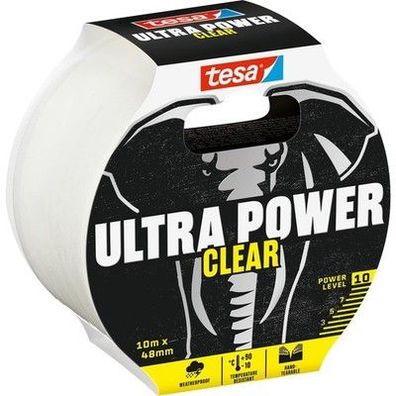 Tesa Ultra Power Clear Repairing Tape - Transparentes Reparaturband 10 m x 48 mm