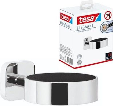 tesa Elegaant Fönhalter verchromt, edles Design, Metall, inkl. Klebelösung
