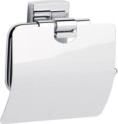 tesa KLAAM Toilettenpapierhalter Deckel, verchromt WC-Rollenhalter 142x95x47 mm