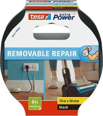 tesa extra Power Removal Repair reißfestes Gewebeband, starkem Halt - 10m x 38mm