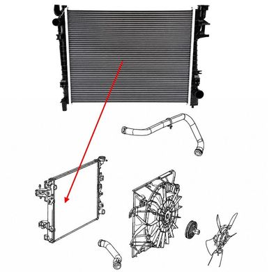 Wasserkühler RAM 1500 3,7L 4.7L 5.7L Bj:04-08 RAM 2500 Bj:03-09 (Gen.3)