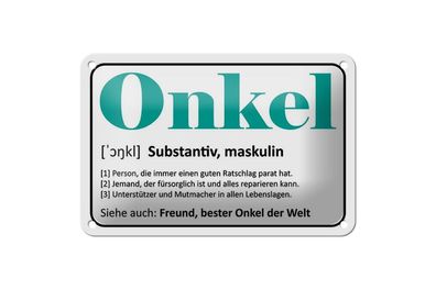 Blechschild Onkel Freund bester Onkel Welt, 3 vers. Größen Spruch