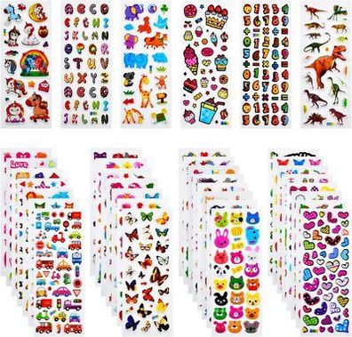 Habett 3D Aufkleber für Kinder & Kleinkinder, 920+ Geschwollen Stickers Fenster