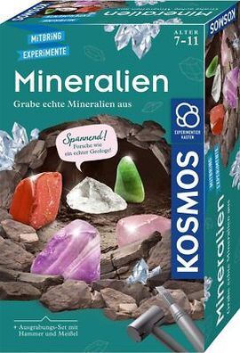 Kosmos 657901 Mineralien Ausgrabungs-Set, Grabe echte Mineralien selbst aus