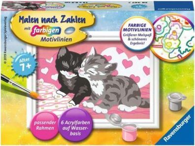 Ravensburger Malen nach Zahlen 28467 Kuschelkatzen, Malen nach Zahlen für Kinder