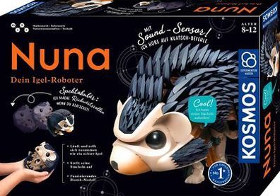 Kosmos 620066 Nuna - Dein Igel-Roboter, Roboter-Bausatz, Rückwärtsrollen, Kinder