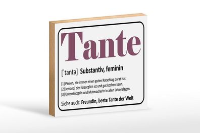 Holzschild Tante Freundin beste Tante Welt, 3 vers Größen, Spruch