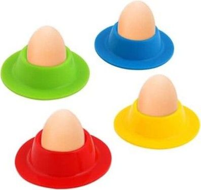 Vicloon Eierbecher 4-er Set, Silikon Eibecher für Kinder und Erwachsene, Eier