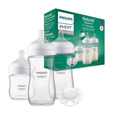 Philips Avent Baby-Flaschen aus Glas, Geschenk-Set für Neugeborene 3-tlg