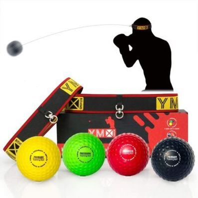 YMX BOXING Reflexball - 4 Bälle + 2 Stirnbänder, ideal für Training Boxen Sport