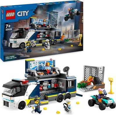LEGO City Polizeitruck mit Labor, Polizei-Set mit Quad & LKW-Spielzeug, Kinder