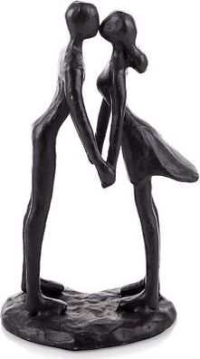 Sziqiqi Metall Küssendes Paar Statue, Moderne Deko Figur Eisen schwarz (27.5cm)