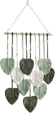 Makramee Wandbehang Deko, Wand-Teppich Boho Style mit Holzperlen, Deko (40 x 70)