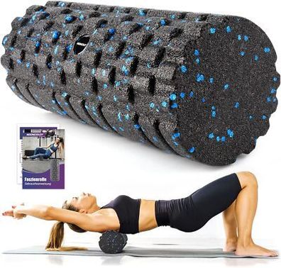 Faszienrolle mit 3D-Texturmassage, Foam Roller (33 x 14 cm) Massage Rolle, Yoga