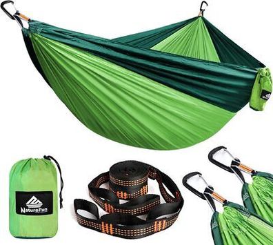 Naturefun Ultraleichte Reise Camping Hängematte | 300kg Tragkraft (300 x 200 cm)
