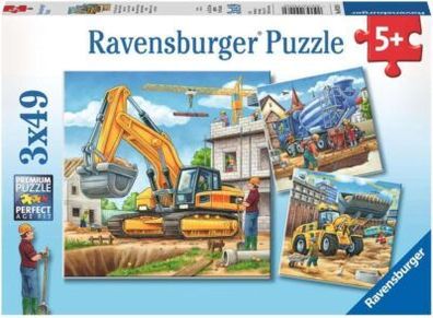 Ravensburger Kinder-Puzzle - 09226 Große Baufahrzeuge - ab 5 Jahren, 3x49 Teile
