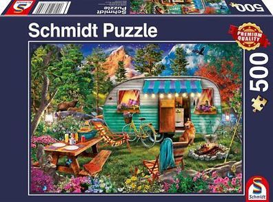 Schmidt Spiele 57379 Camper-Romantik, 500 Teile Puzzle für die Familie (48x34cm)