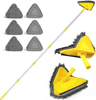 JEHONN Bodenwischer Dreieck Wischmopp mit Langem Griff 202 cm, Verbessert 180°