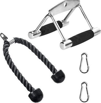 Kabelzug Griffe Trizeps-Seil Set, Fitness Trizeps Seil Kabel Latzug Zubehör