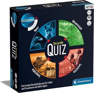 Clementoni Galileo Games – Das große Quiz, Brettspiel mit Wissensfragen, Kinder