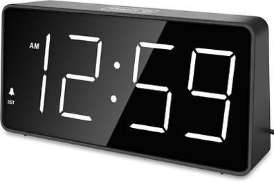 Eachui LED Wecker Digital mit Großen Zahlen, Wecker mit Ladestation, Helligkeit