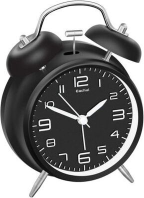 Eachui Doppelglocken-Wecker mit Nachtlicht, Lauter Alarm, Wecker Analog mit